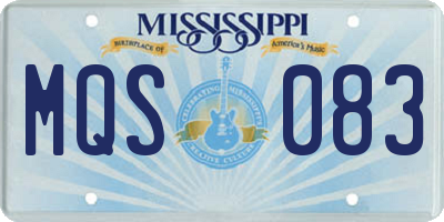 MS license plate MQS083
