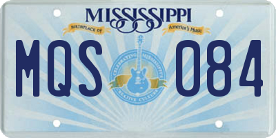 MS license plate MQS084