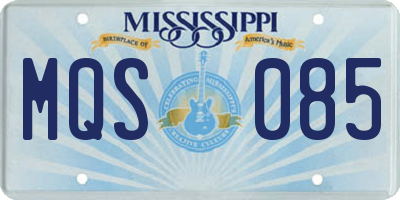 MS license plate MQS085