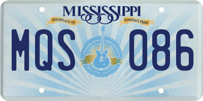 MS license plate MQS086