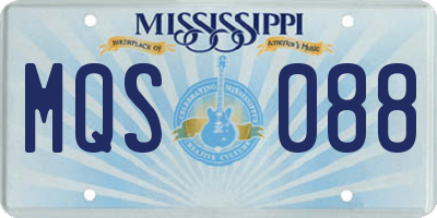 MS license plate MQS088