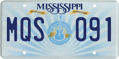 MS license plate MQS091