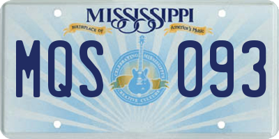 MS license plate MQS093