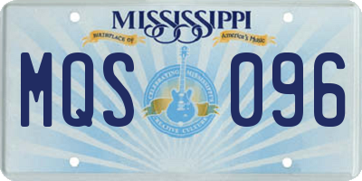 MS license plate MQS096