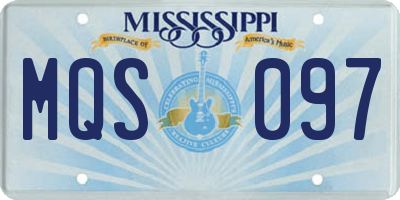 MS license plate MQS097