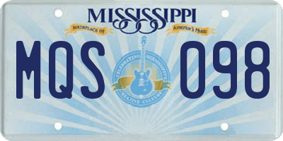 MS license plate MQS098