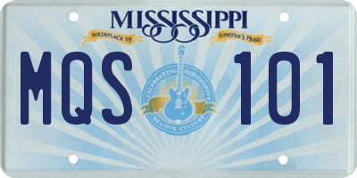 MS license plate MQS101