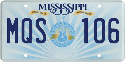 MS license plate MQS106