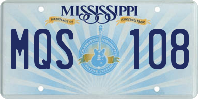MS license plate MQS108
