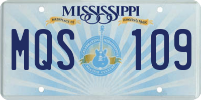 MS license plate MQS109
