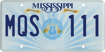 MS license plate MQS111