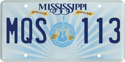 MS license plate MQS113