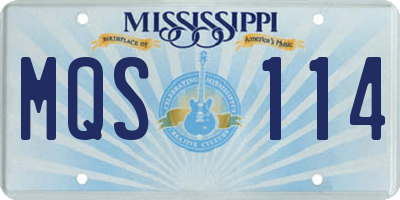 MS license plate MQS114