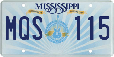 MS license plate MQS115