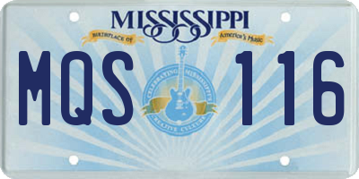 MS license plate MQS116