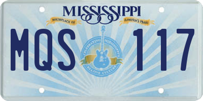MS license plate MQS117