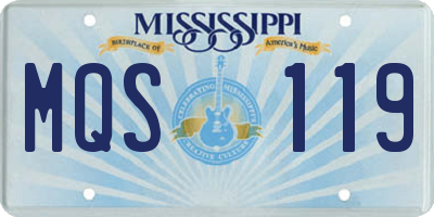 MS license plate MQS119