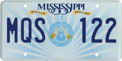 MS license plate MQS122