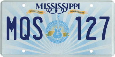 MS license plate MQS127