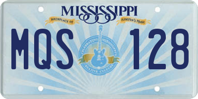 MS license plate MQS128