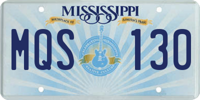 MS license plate MQS130