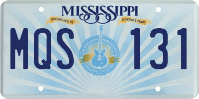 MS license plate MQS131