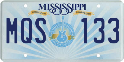 MS license plate MQS133