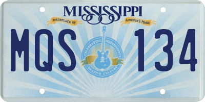MS license plate MQS134
