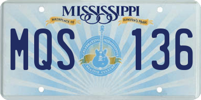 MS license plate MQS136