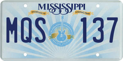 MS license plate MQS137