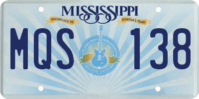 MS license plate MQS138