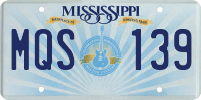 MS license plate MQS139
