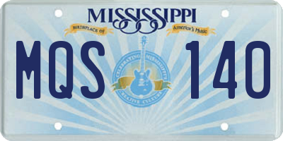MS license plate MQS140