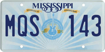 MS license plate MQS143