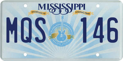 MS license plate MQS146