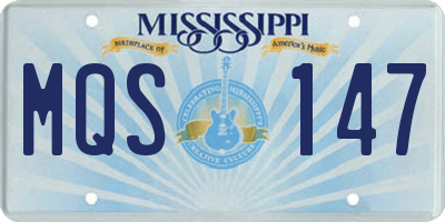 MS license plate MQS147