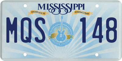 MS license plate MQS148