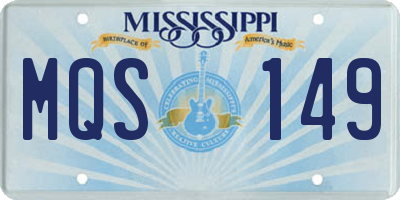 MS license plate MQS149