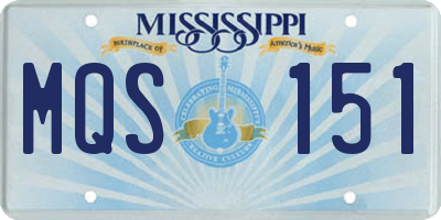 MS license plate MQS151