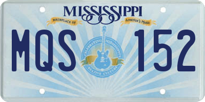 MS license plate MQS152