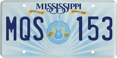 MS license plate MQS153