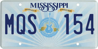 MS license plate MQS154