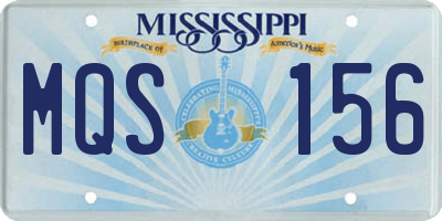 MS license plate MQS156