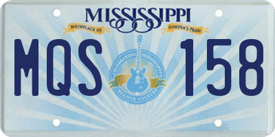 MS license plate MQS158