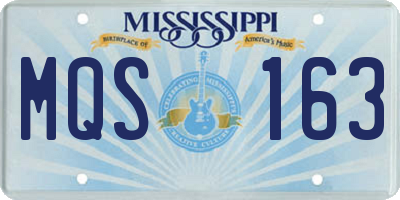 MS license plate MQS163