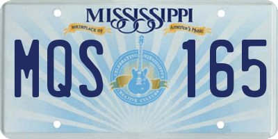 MS license plate MQS165