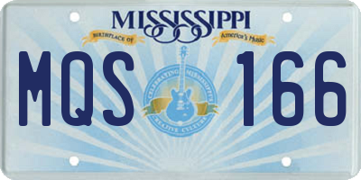 MS license plate MQS166