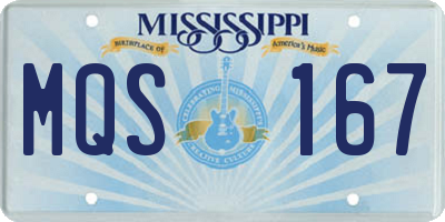 MS license plate MQS167