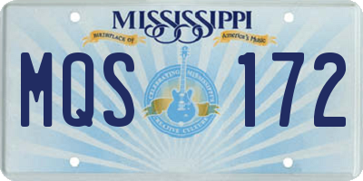 MS license plate MQS172