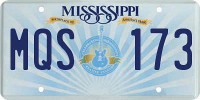 MS license plate MQS173